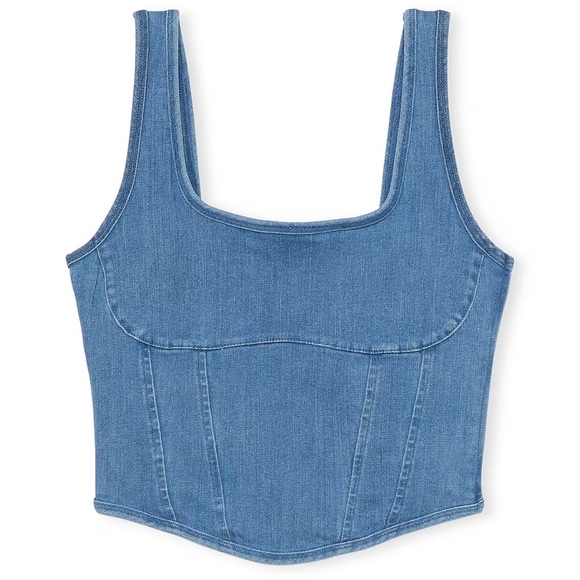 Victoria’s Secret | Pink | Blue Denim-Inspired Corset Top - Picture 4 of 5
